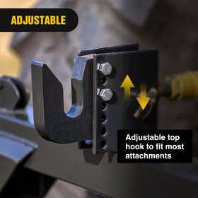 Harbor Freight quick hitch compatibility shown with Cat 1 system.
