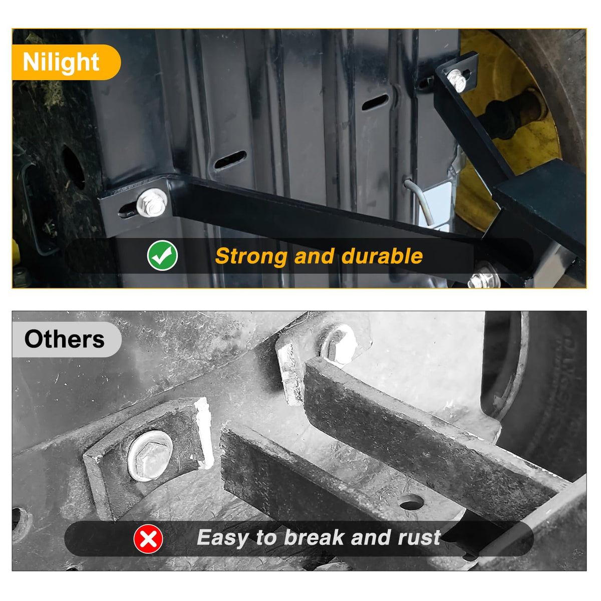 Note: some models may require drilling for alignment with Nilight hitch