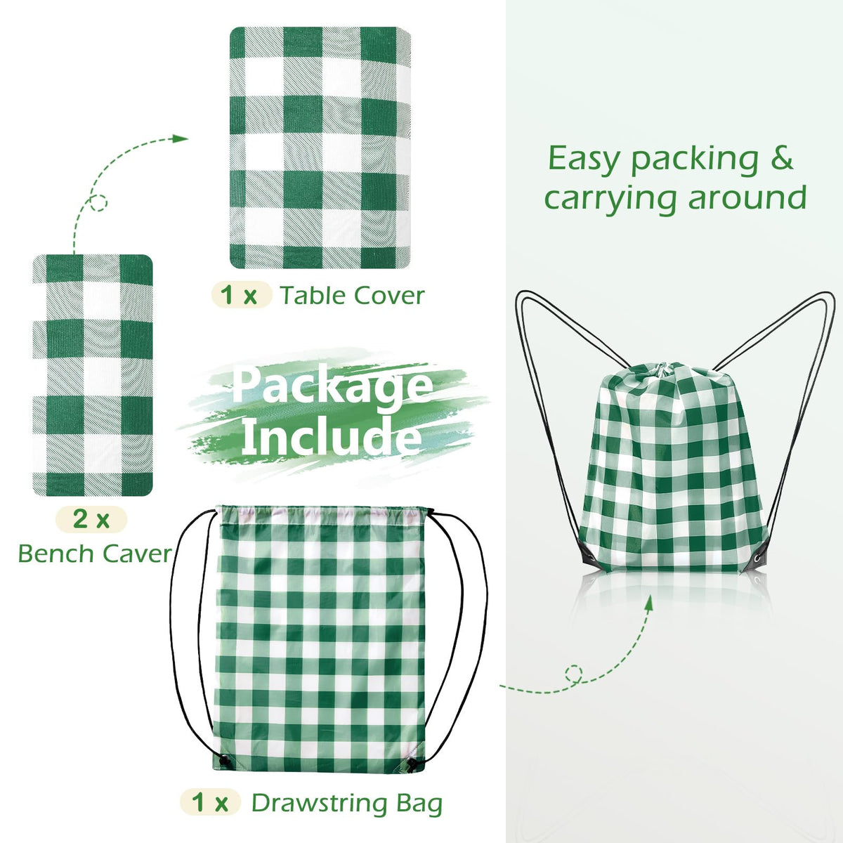 Nimalpal drawstring bag green stores covers for easy transport.