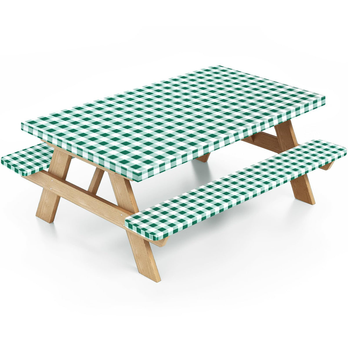 Nimalpal picnic table cover 72x30 green protects surfaces outdoors from spills.