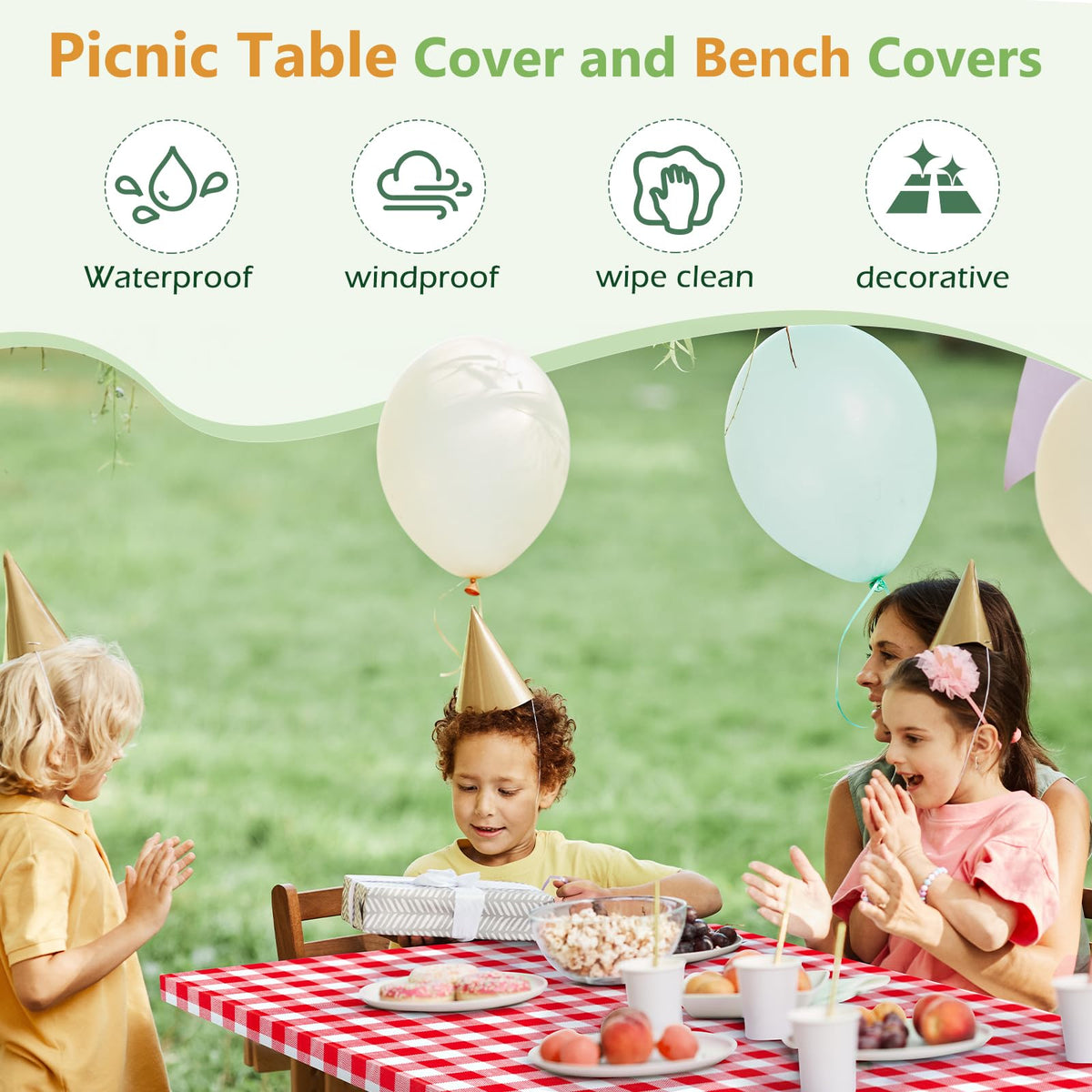 Nimalpal waterproof vinyl table cover withstands rain and humidity outdoors