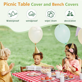 Nimalpal waterproof vinyl table cover withstands rain and humidity outdoors