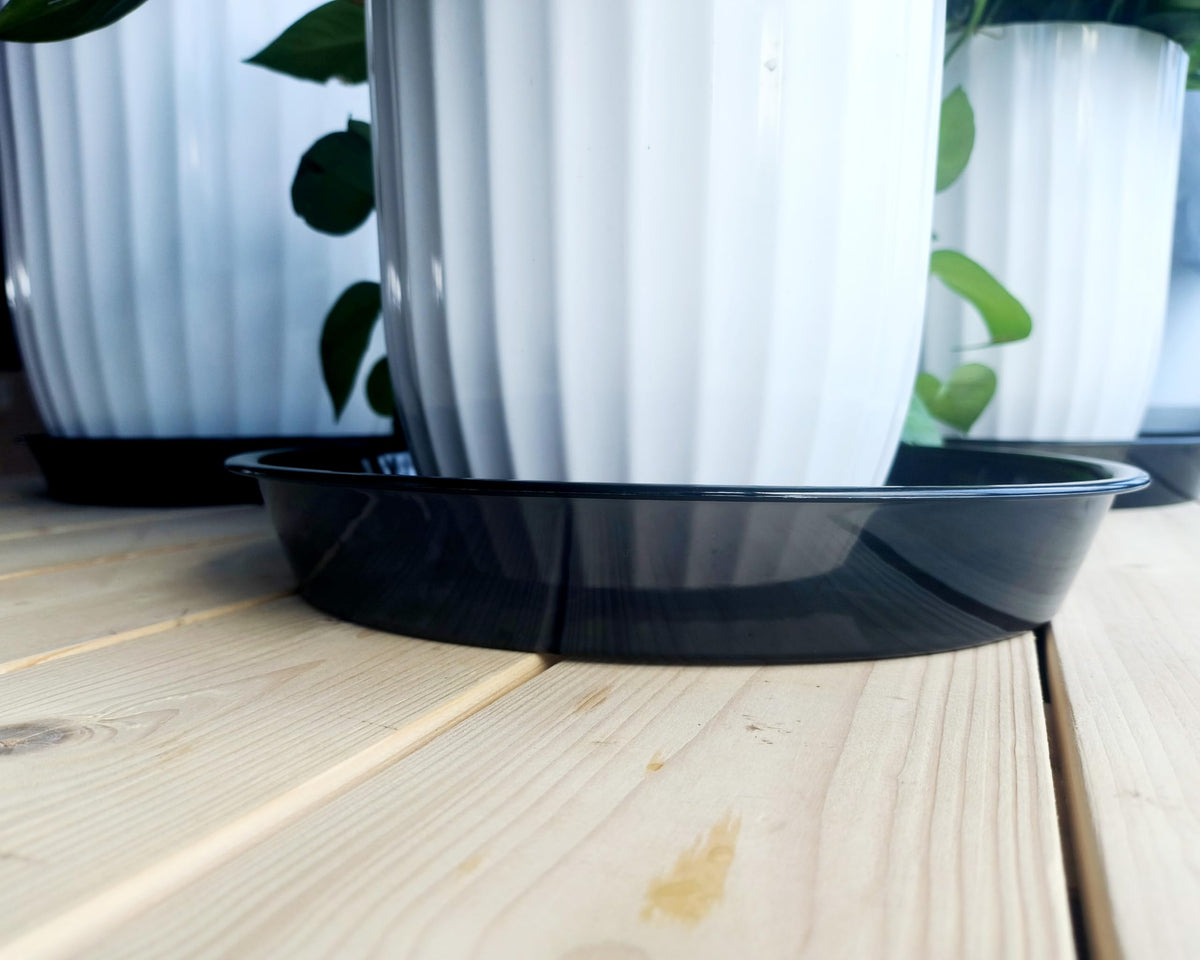 NIMYAU durable plastic tray for indoor-outdoor pots and mess-free care.