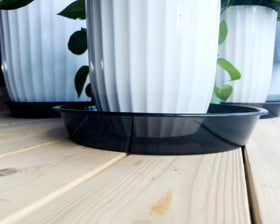 NIMYAU durable plastic tray for indoor-outdoor pots and mess-free care.
