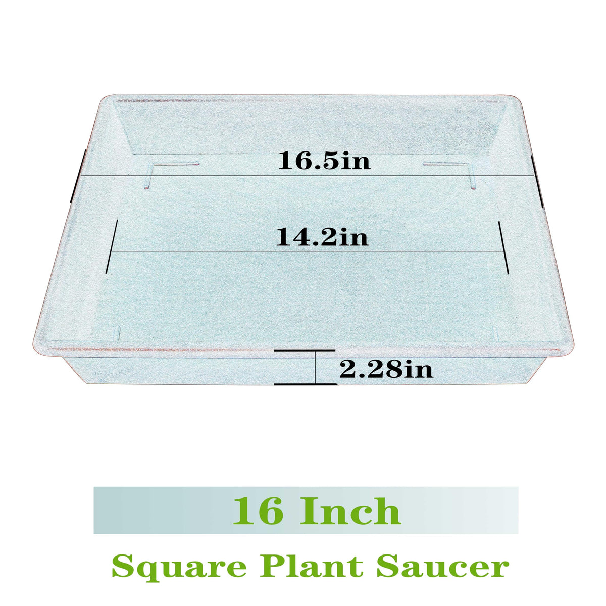 NIMYAU square plant saucer 16-inch side view shows durable construction that lasts