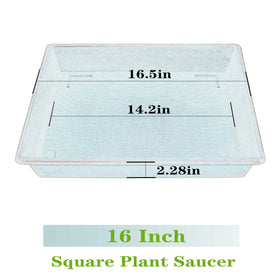 NIMYAU square plant saucer 16-inch side view shows durable construction that lasts