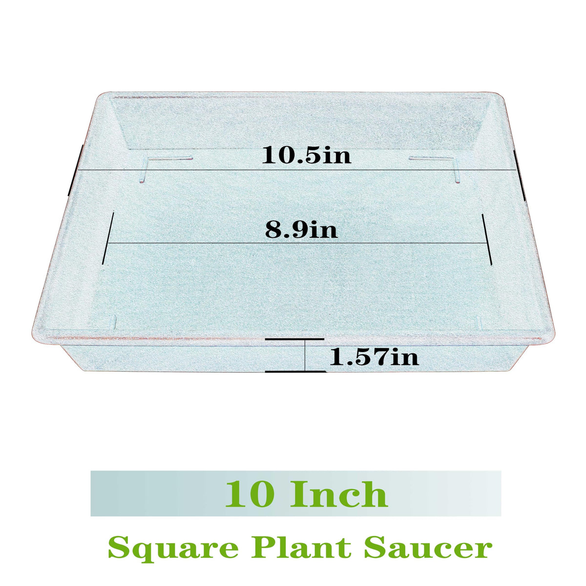 NIMYAU square plant saucer side view shows sturdy construction.