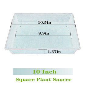NIMYAU square plant saucer side view shows sturdy construction.