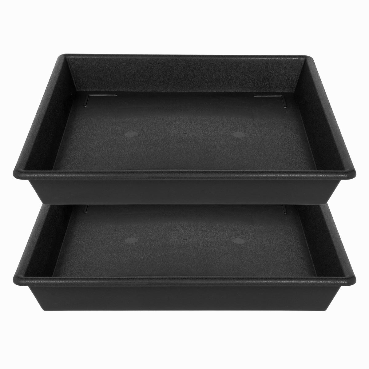 NIMYAU square saucer 12-inch top view shows sleek black design catching overflow