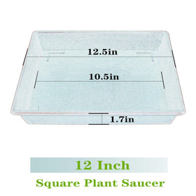 NIMYAU square saucer 12-inch two-pack for indoor and outdoor pots