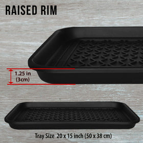 NINAMAR Boot Tray raised rims contain meltwater and debris.