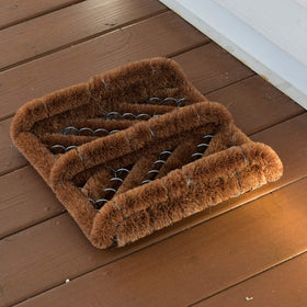 NINAMAR natural coir boot scraper door mat uses sustainable coconut fiber