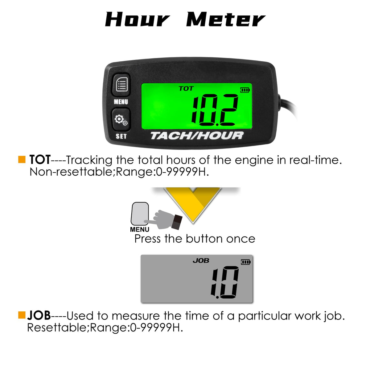 Nine Rong inductive tachometer showing multiple ignition patterns for versatile engine timing.