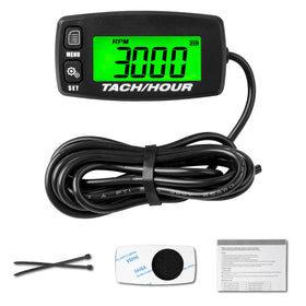 Nine Rong self-powered tachometer hour meter front panel display for engine monitoring.