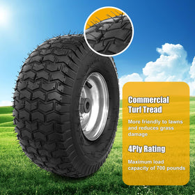 Bearing bore 3/4 inch detail on NING SHUO 15x6.00-6 tire for easy installation