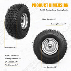 Close-up of NING SHUO 15x6.00-6 tread highlighting wear resistance