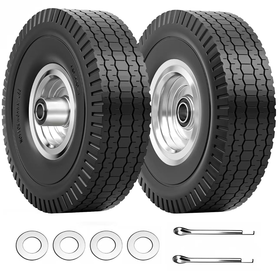 NING SHUO flat-free tire front view for durable garden carts and wheelbarrows