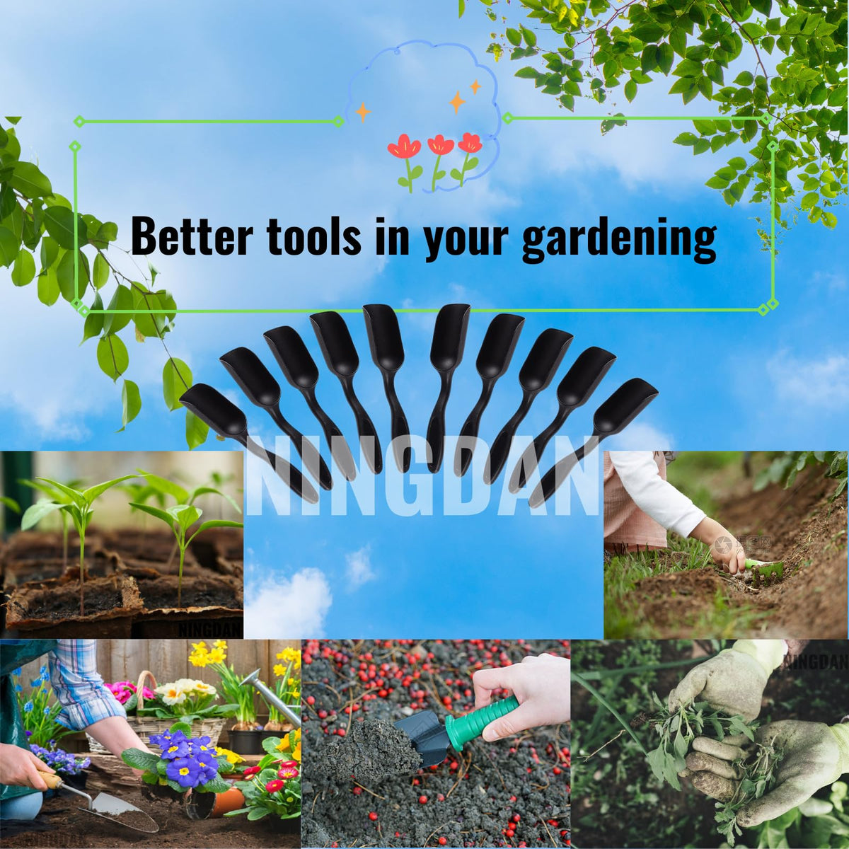 NINGDAN mini shovel for bonsai; precise root-safe transplanting.