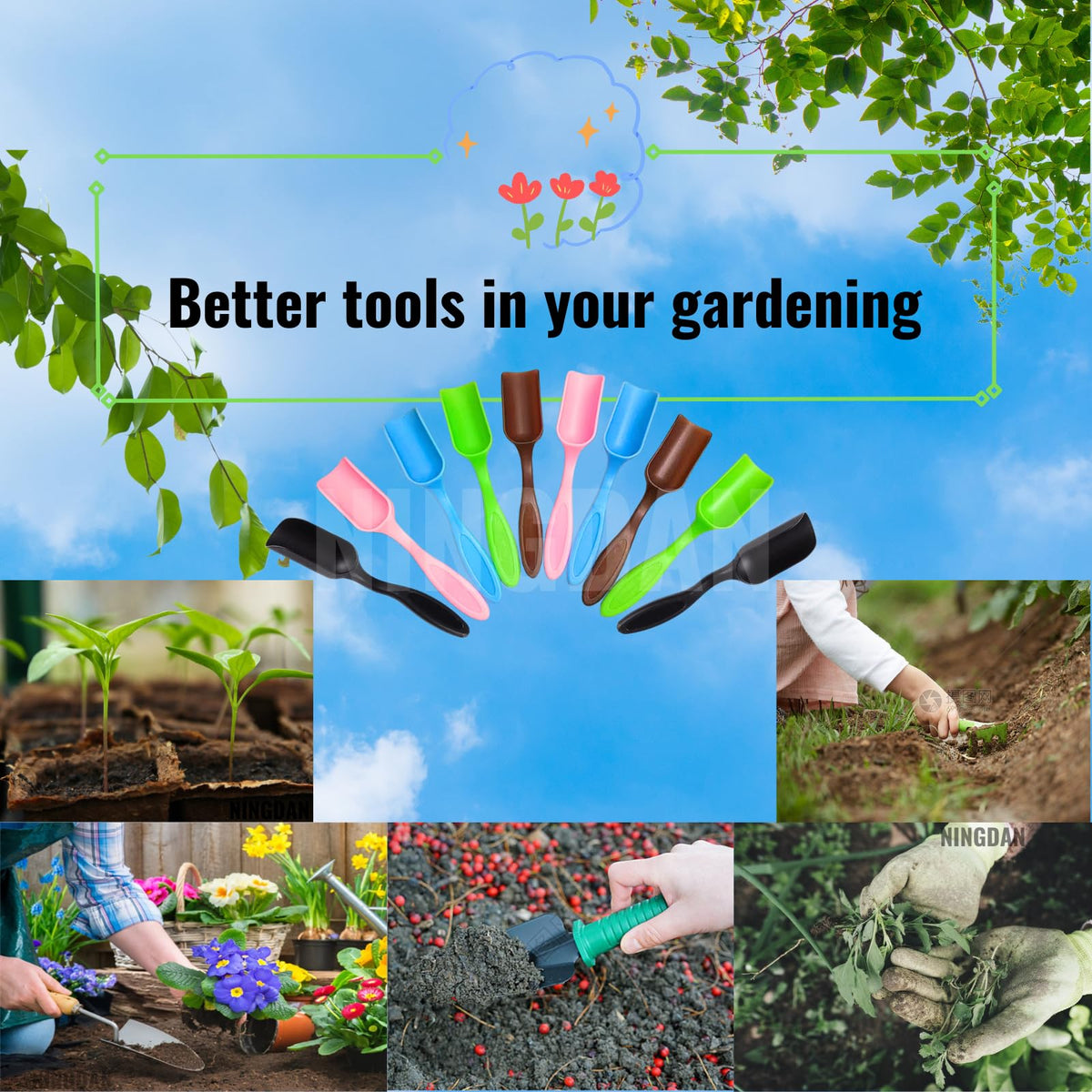 NINGDAN mini shovel helps transplant seedlings without damaging delicate roots