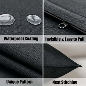 NiNi ALL zipper detail on black outdoor cover, hidden closure for a sleek, safe fit.