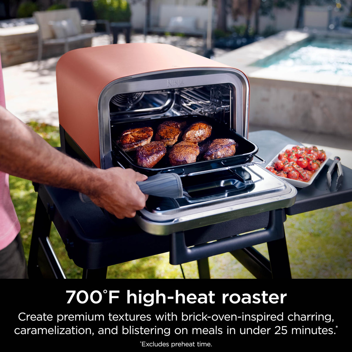 Ninja Woodfire 8-in-1 setup showcases outdoor cooking versatility.