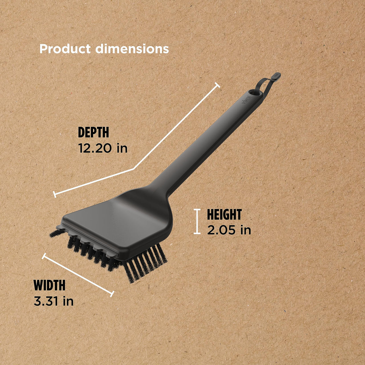 Ninja Woodfire Outdoor Grill Cleaning Brush with non-scratch material keeps grates scratch-free