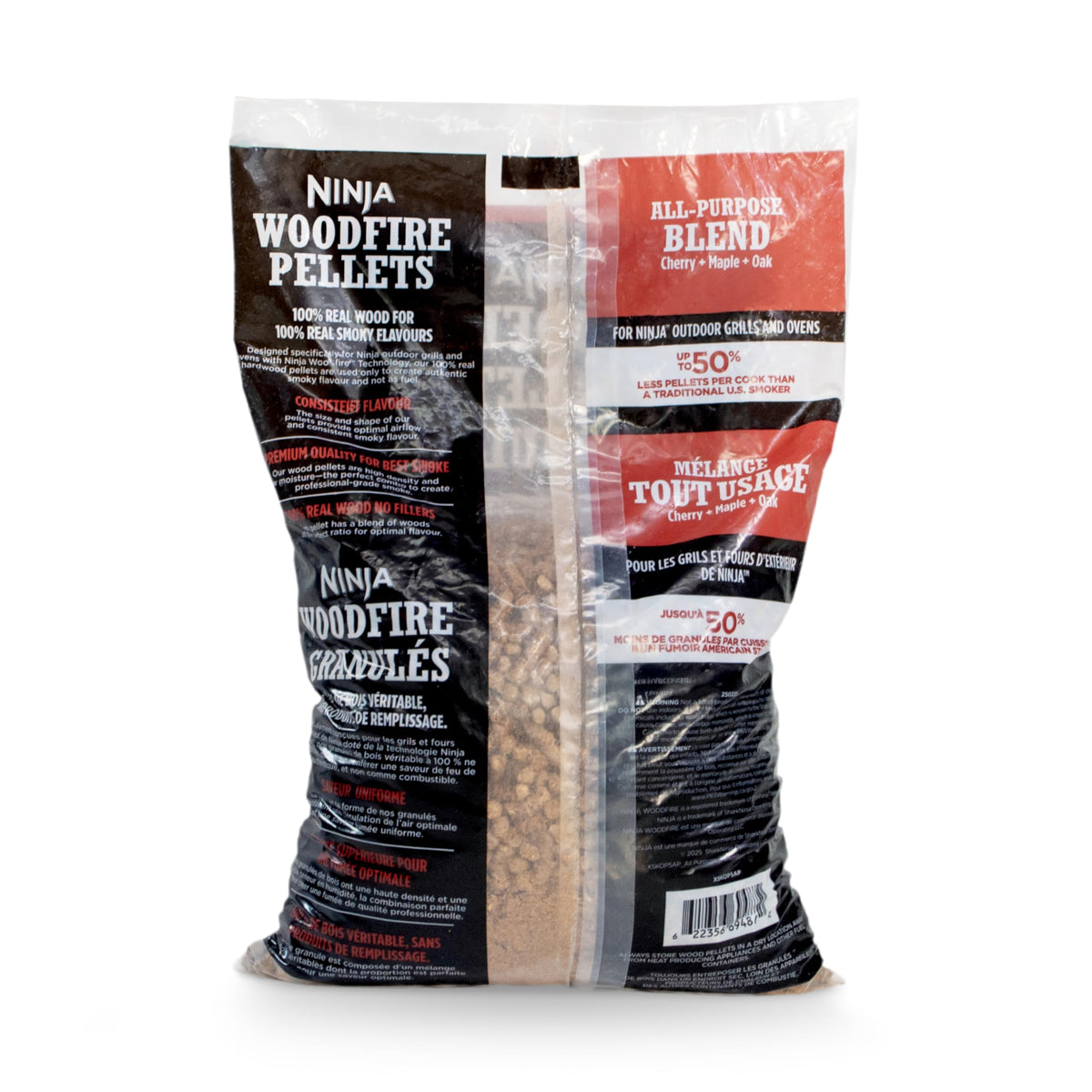 Ninja Woodfire density-tested pellets with low moisture detail.