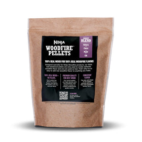 Ninja Woodfire 100% real hardwood pellets delivering consistent smoke.