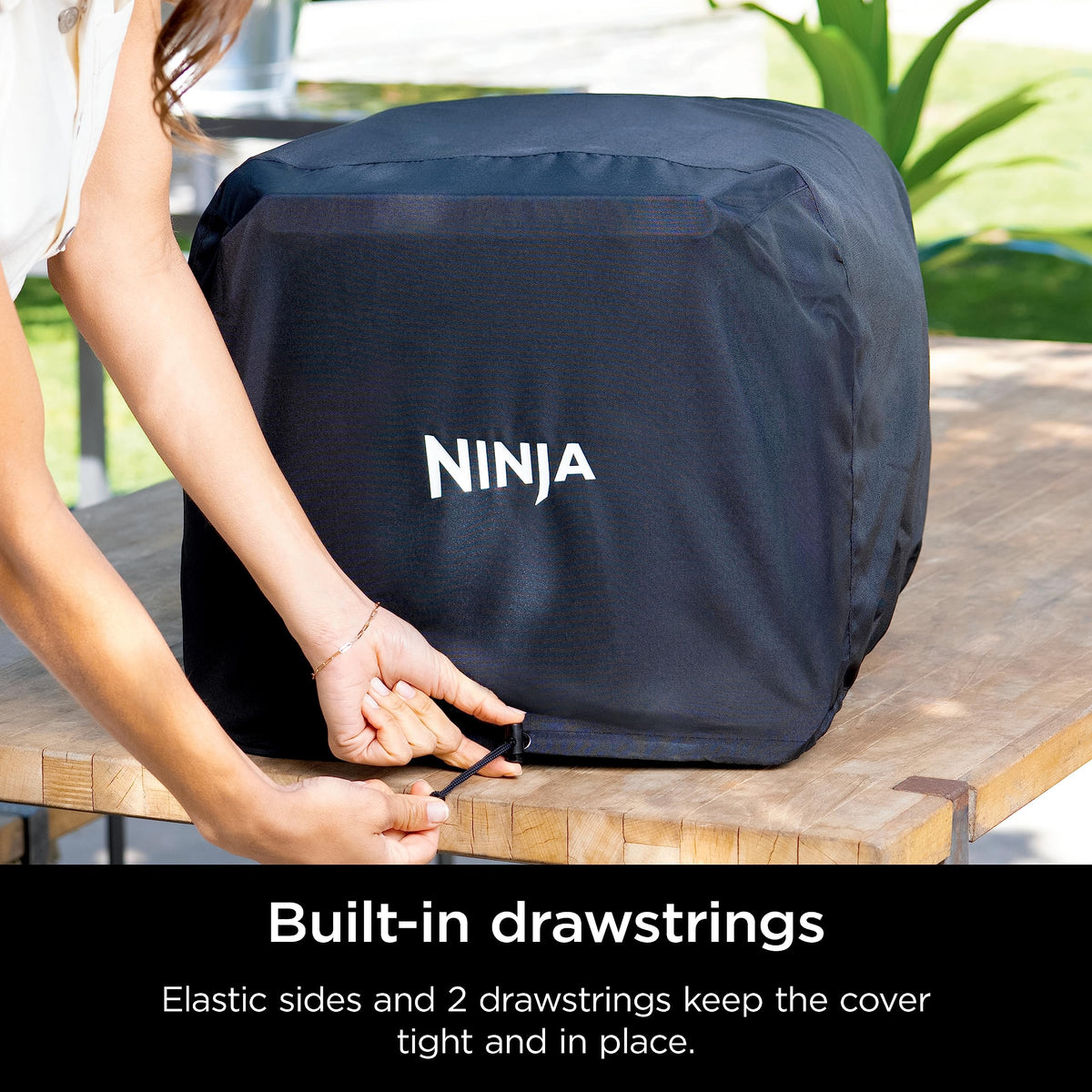 Ninja Woodfire Premium Cover UV detail demonstrates anti fade fabric