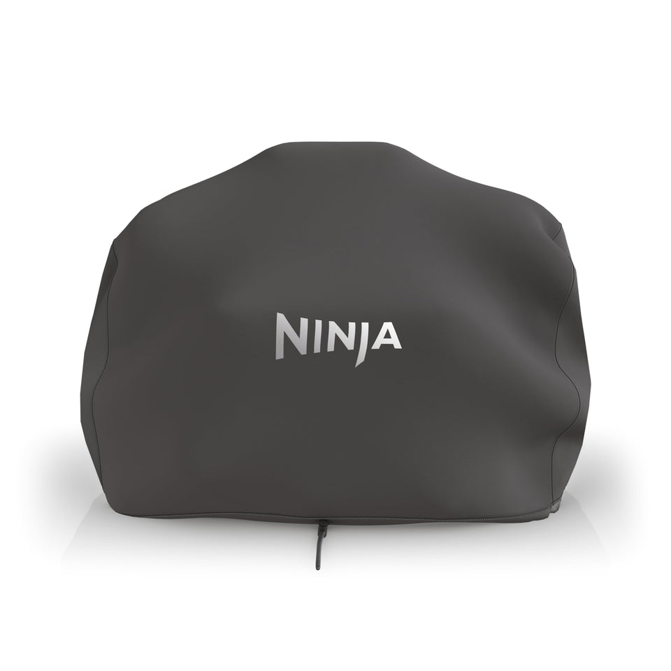 Ninja Woodfire XL Premium Grill Cover Pro on OG800 front view, provides rain and sun protection.