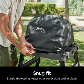 Ninja Woodfire XL Premium Grill Cover Pro UV-resistant fabric protecting color and surface.