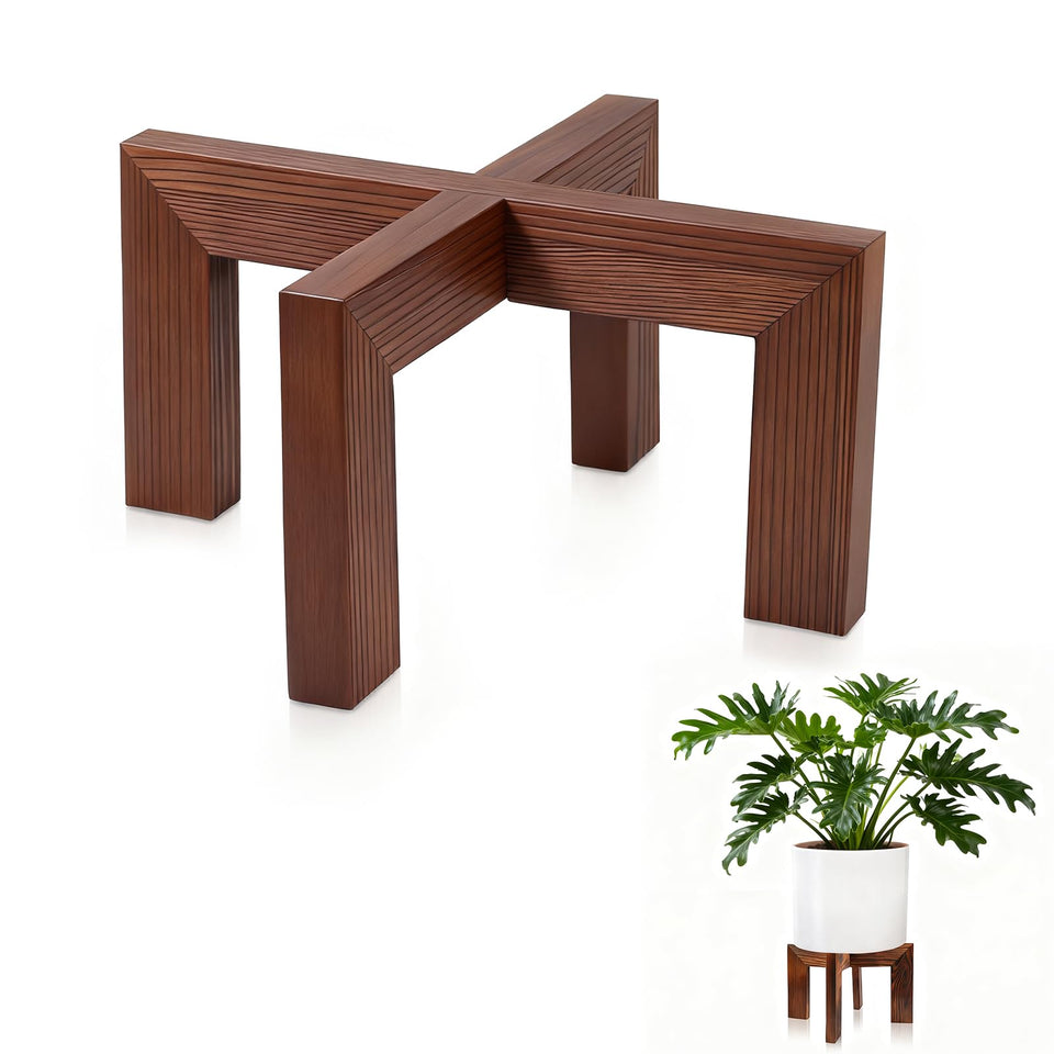 Nipyata plant stand with a large-diameter base supports most indoor pots.
