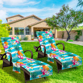 NISDOING pool lounge chair covers set of 2 keeps chairs coordinated.