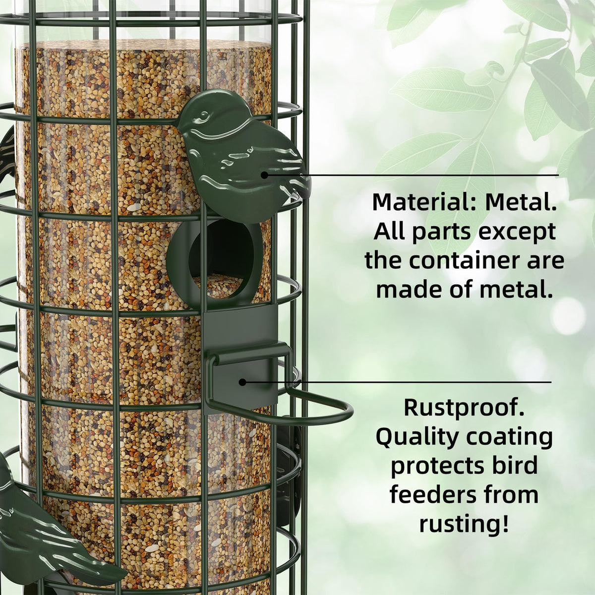 Niser feeder attracts finch cardinal and chickadee visitors