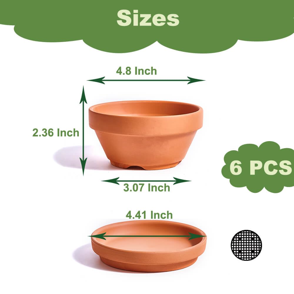 NiSevenLiving terracotta pot with saucer enhances stability and prevents spills for indoor use.