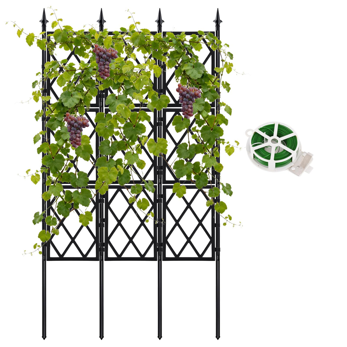 Nisoger 5.25ft garden trellis fence full assembly for sturdy outdoor plant support.
