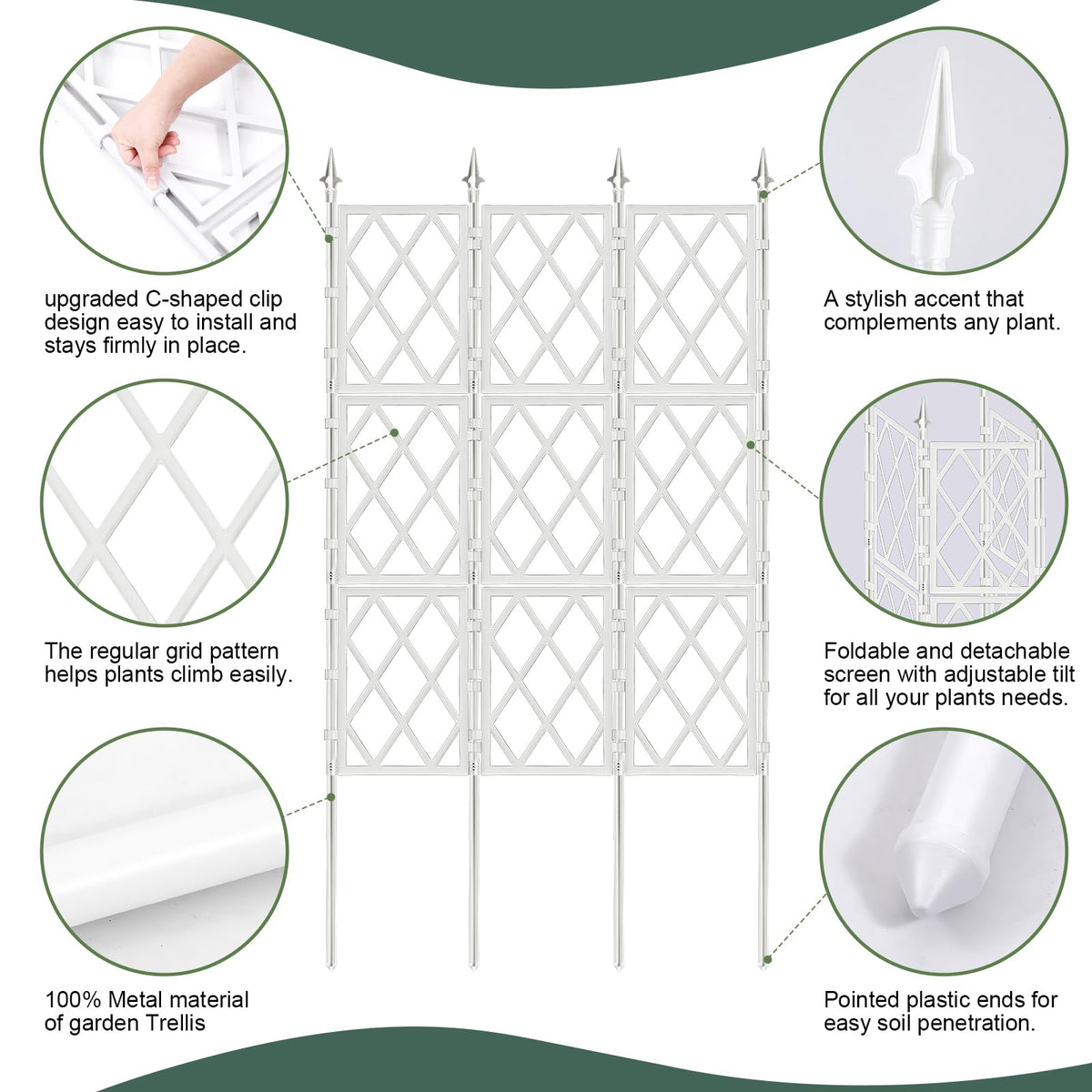 Nisoger garden trellis twist-tie included aids training climbers