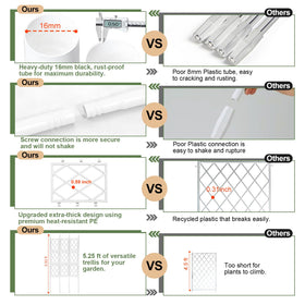 Nisoger garden trellis with weather-resistant black coating for longevity