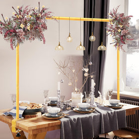 Nisoger over the table rod stand with clamps on table edge for a secure balloon arch