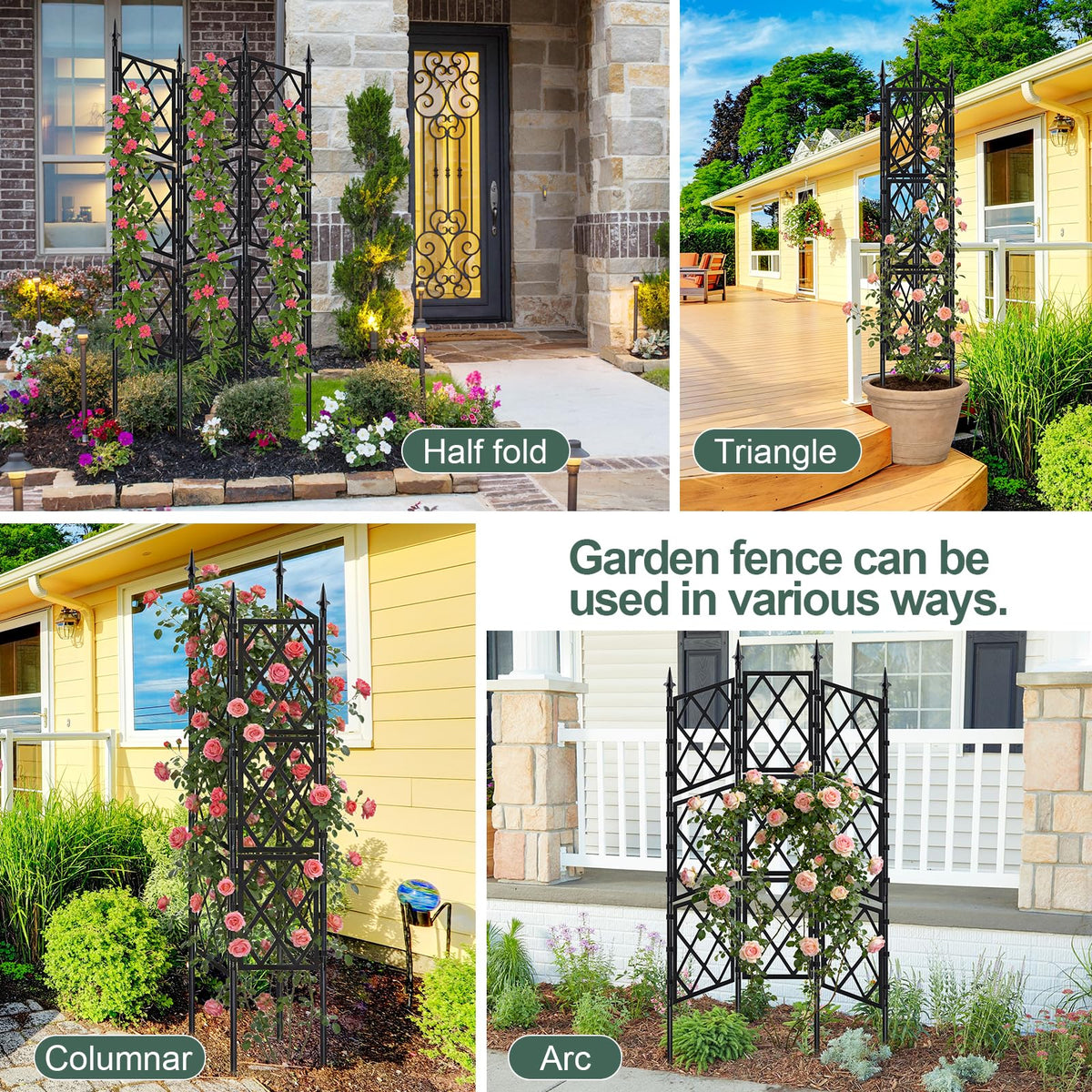 Nisoger rose-climbing setup supports blooming climbers with multiple orientations.