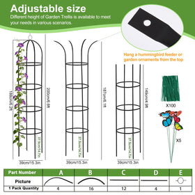 Nisoger round trellis supports Clematis and jasmine with elegant decorative appeal.