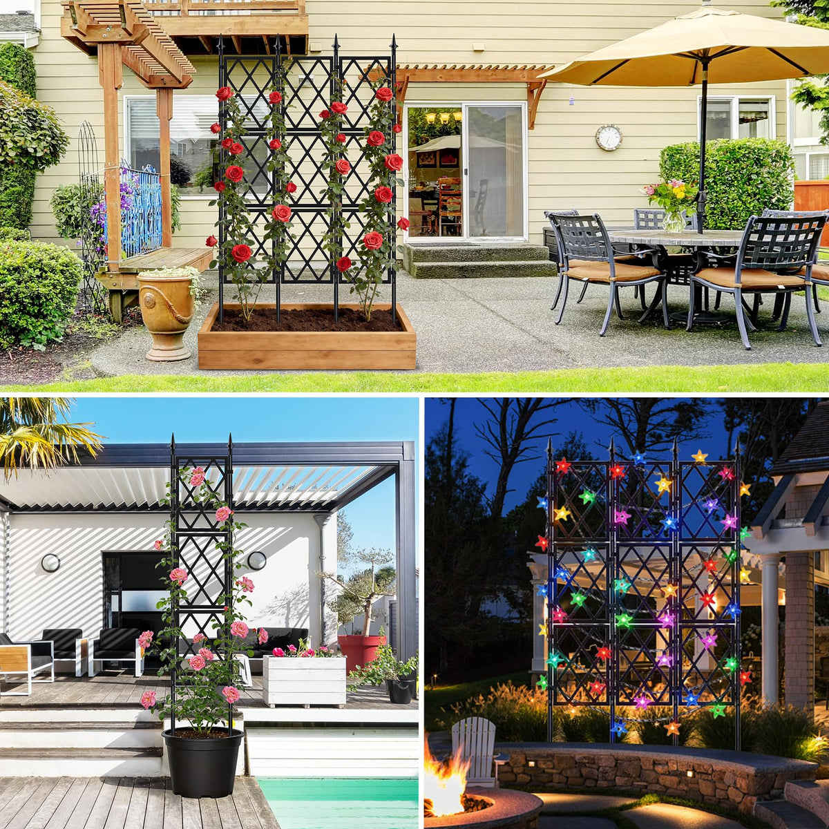 Nisoger rust-resistant black coating finish resists corrosion for outdoor use.