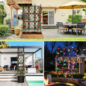 Nisoger rust-resistant black coating finish resists corrosion for outdoor use.