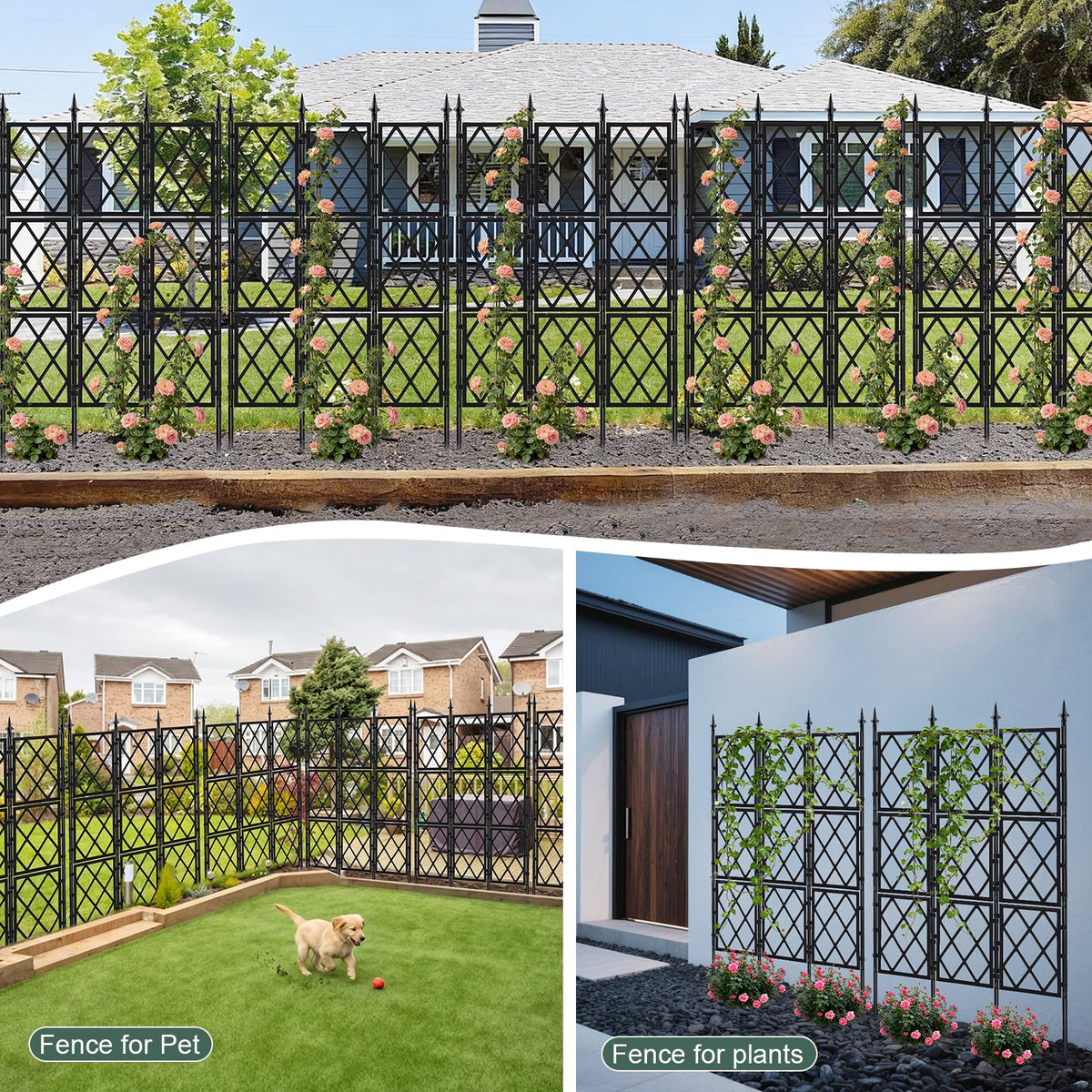 Nisoger arch-shaped trellis enables elegant garden configurations.
