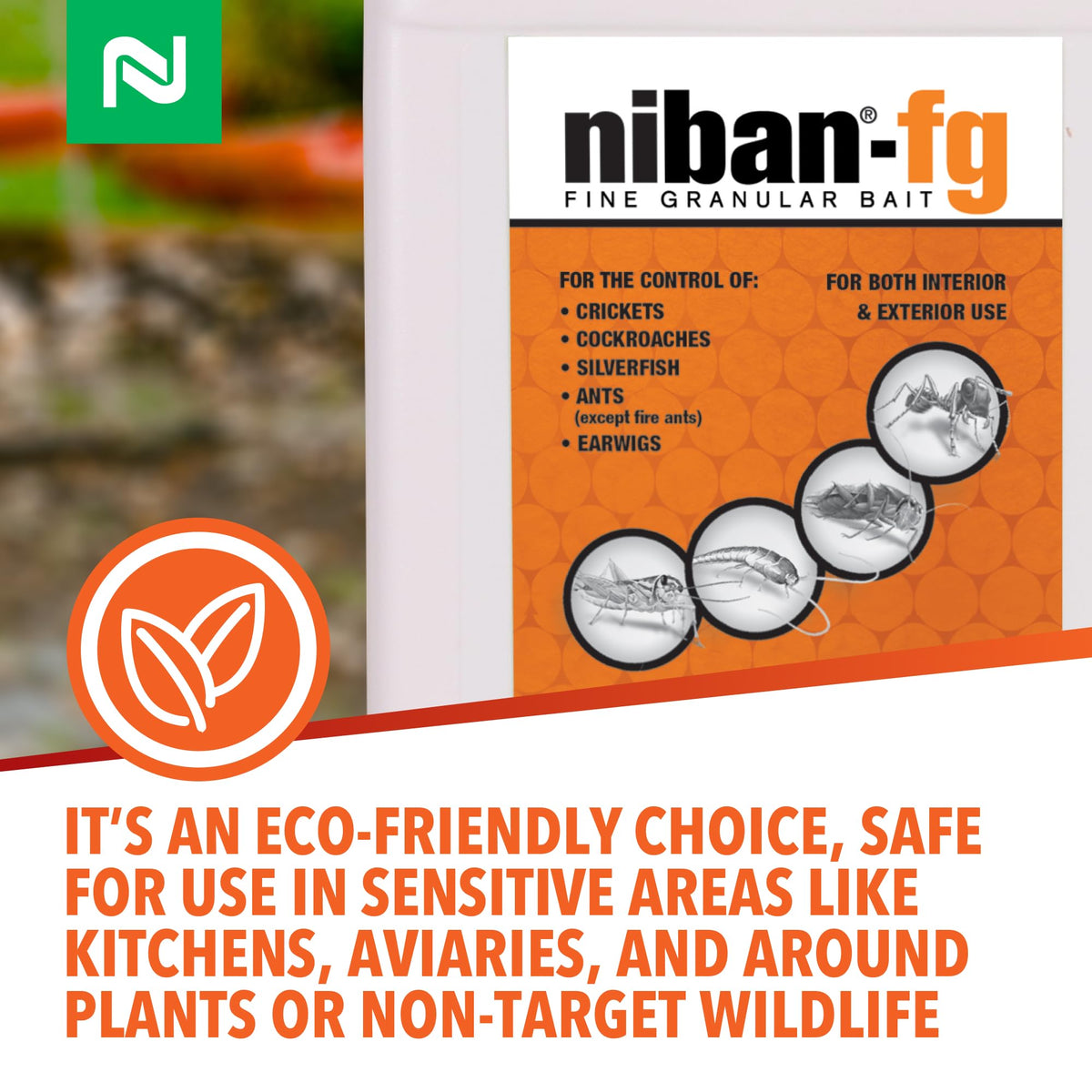 Nisus NiBan-FG bait in crevices ideal for aviaries