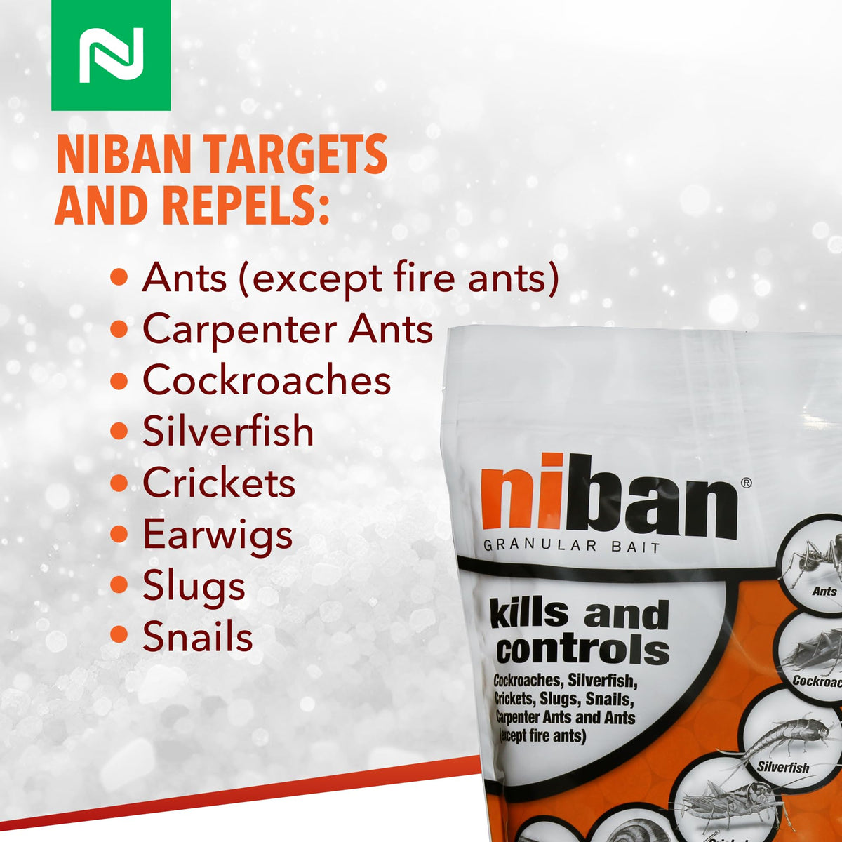 Nisus Niban refillable container enables easy, even application.
