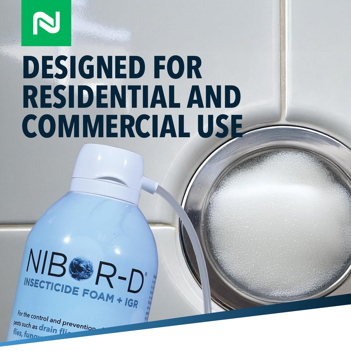 Nisus Nibor-D foam with 360-degree valve for full coverage.