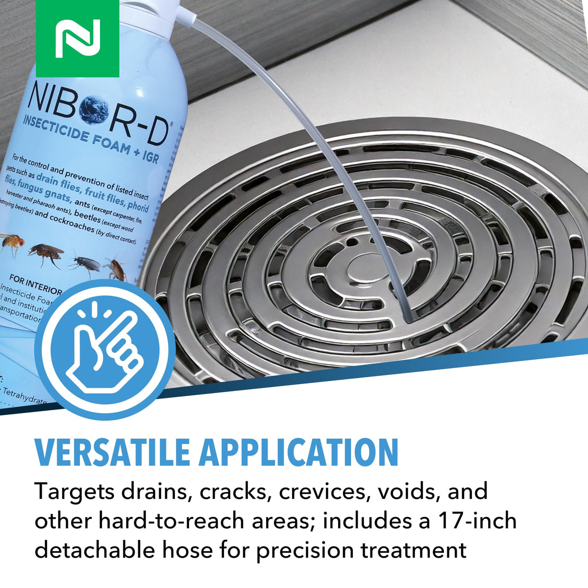 Nisus Nibor-D foam used to treat cracks and crevices.
