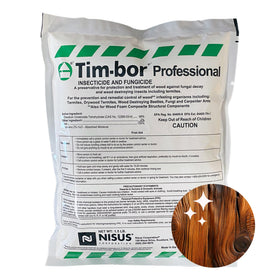 Nisus Tim-Bor Professional dust application on wood surfaces for long-lasting decay and insect control.