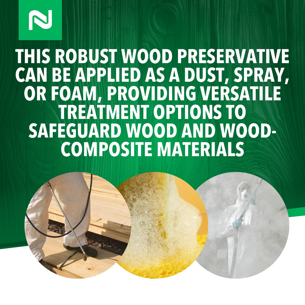 Nisus Tim-Bor Professional on bare wood won’t discolor surfaces or corrode fixtures.